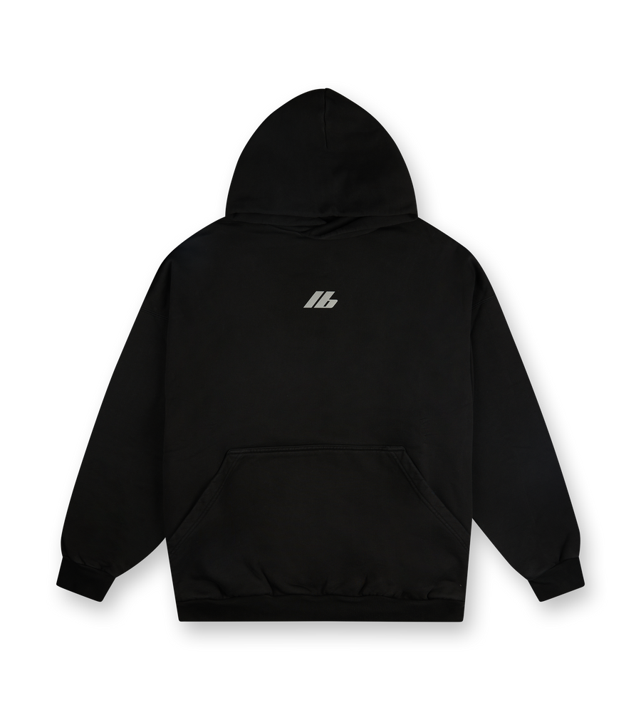 Large Fit Hoodie Faded Black