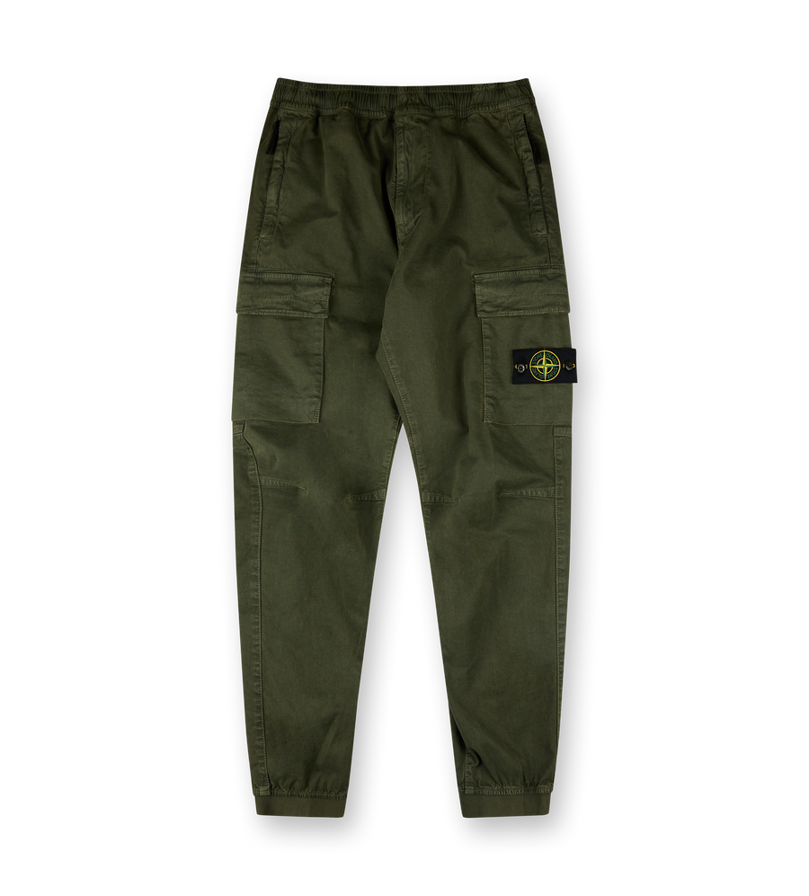 Tapered Cotton-Blend Cargo Trousers Green