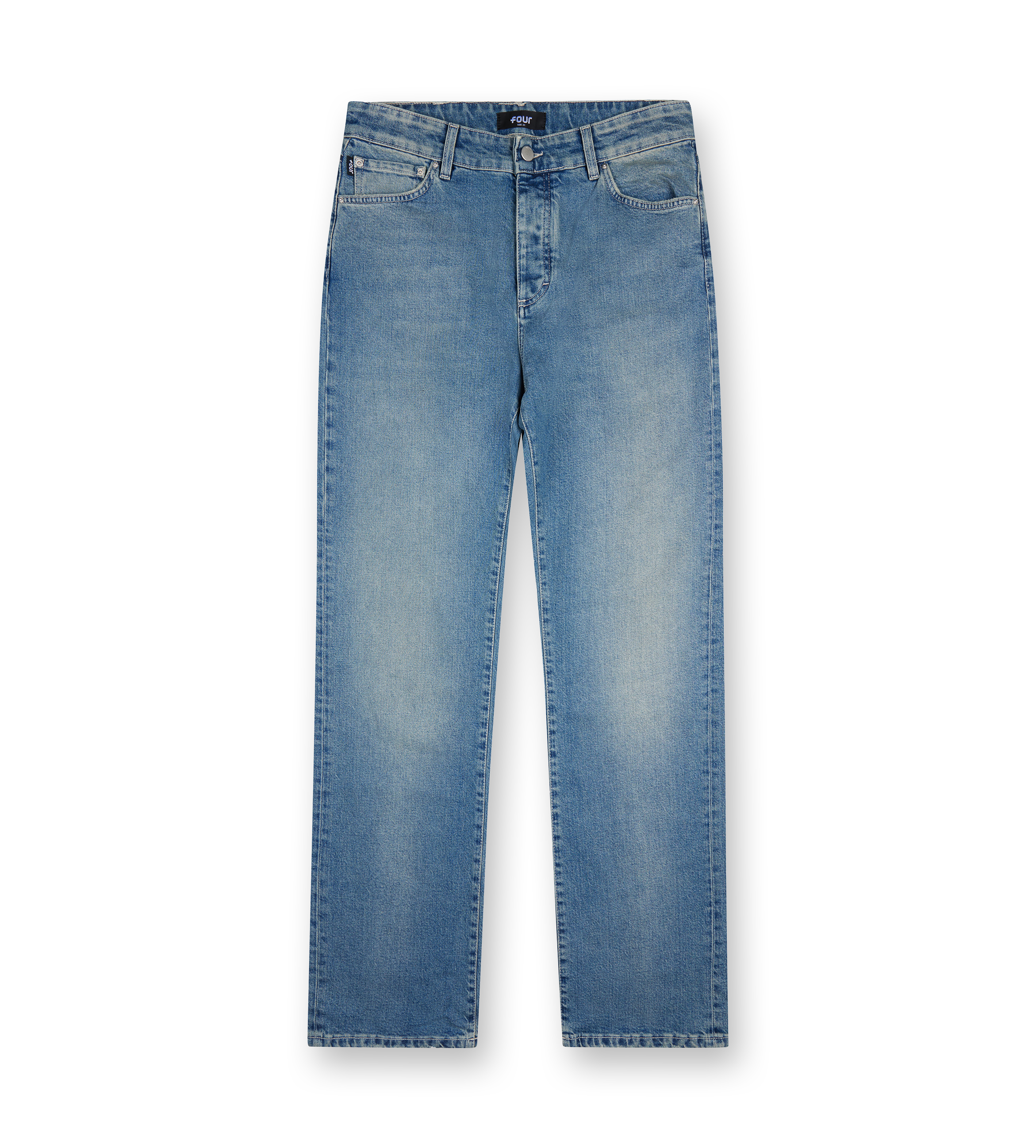 Straight Leg Denim Dark Blue Sand Wash