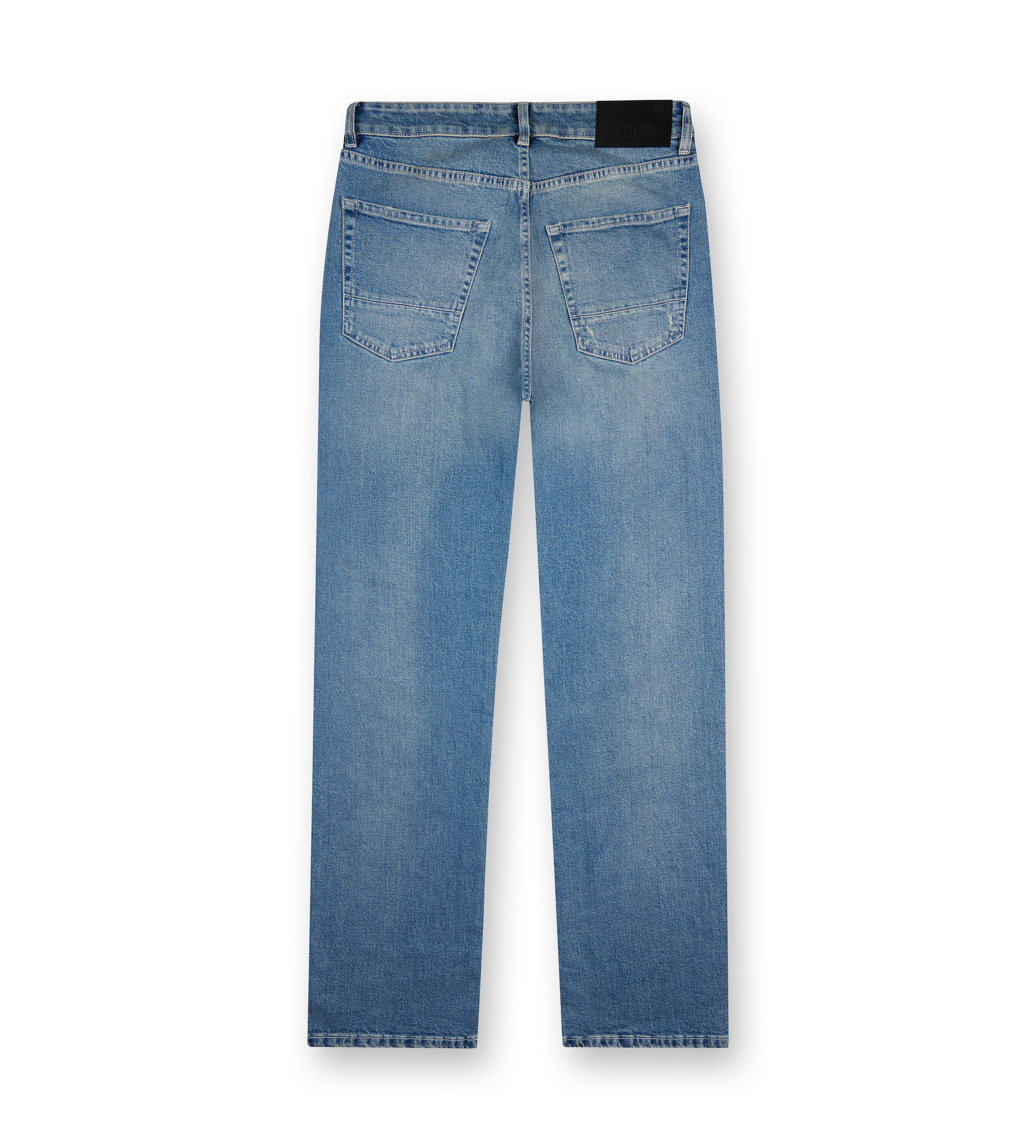 Straight Leg Denim Dark Blue Sand Wash