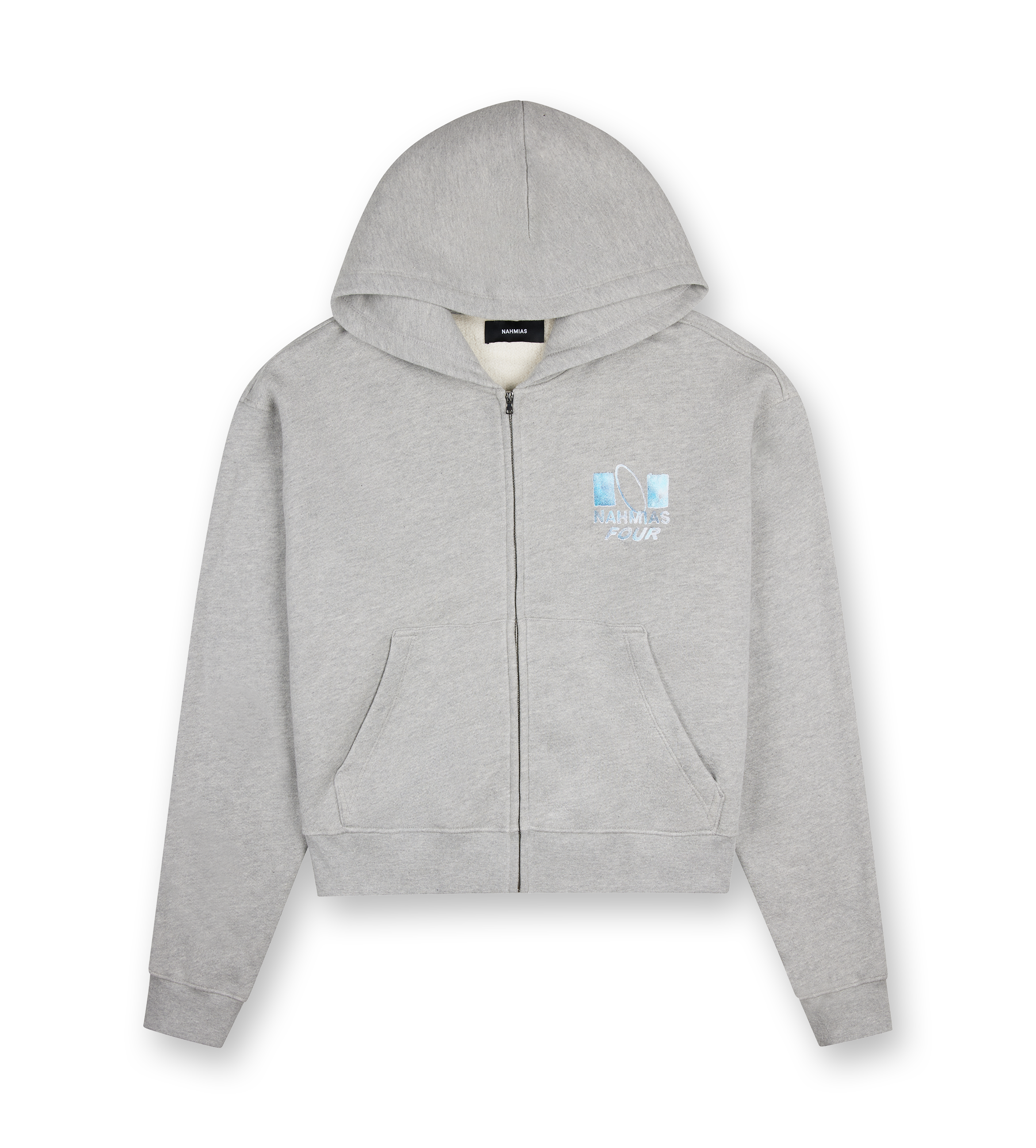 Nahmias x FOUR Logo Ring Zip-Up Hoodie Grey