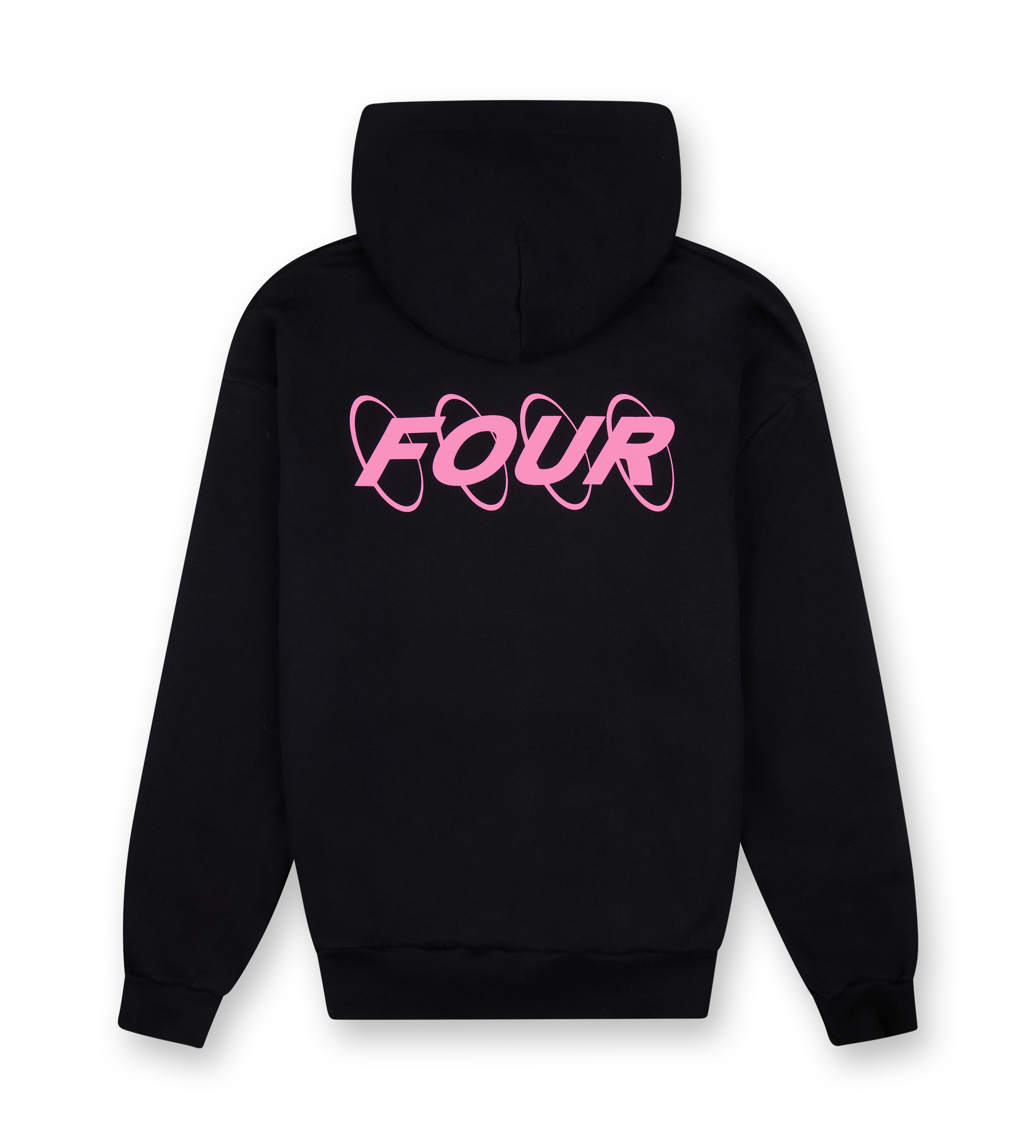 Pink Circles Logo Hoodie Black