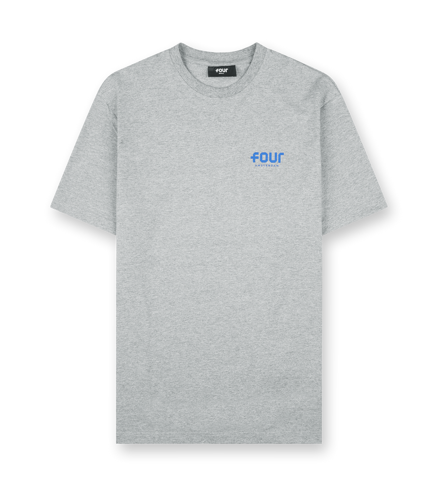 Blue Logo T-shirt Grey Melange