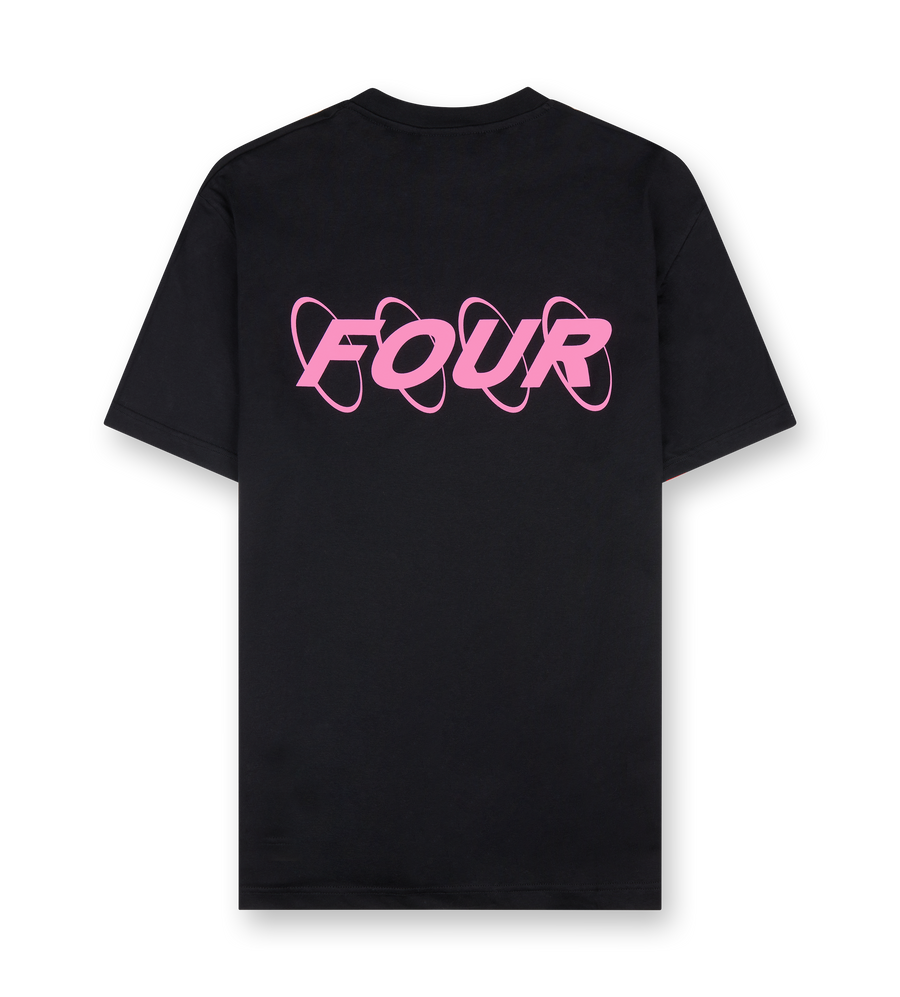 Pink Circles Logo T-shirt Black