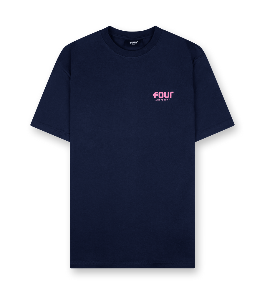 Pink Logo T-shirt Marine Blue