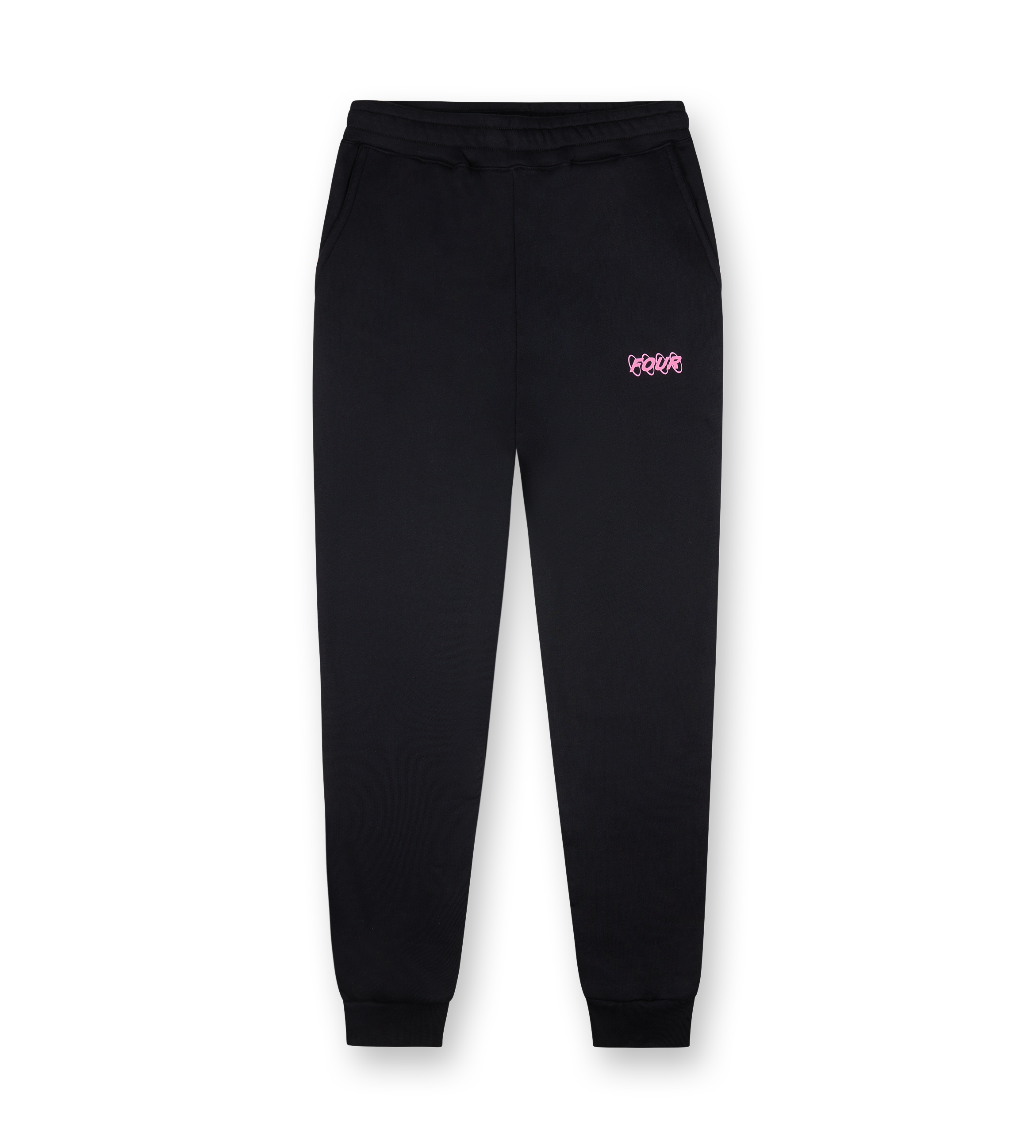 Pink Circles Logo Sweatpants Black