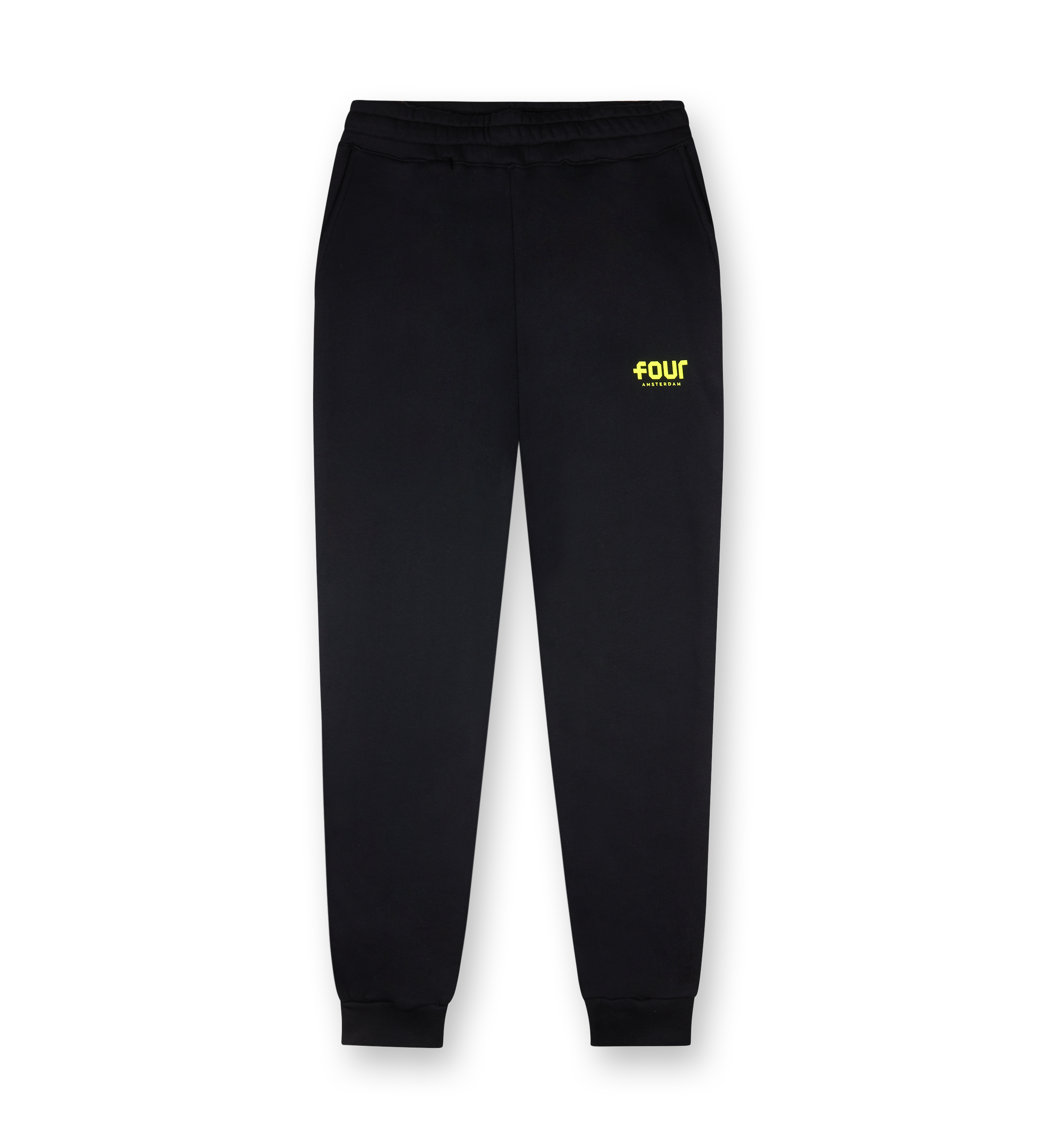 Neon Yellow Logo Sweatpants Black