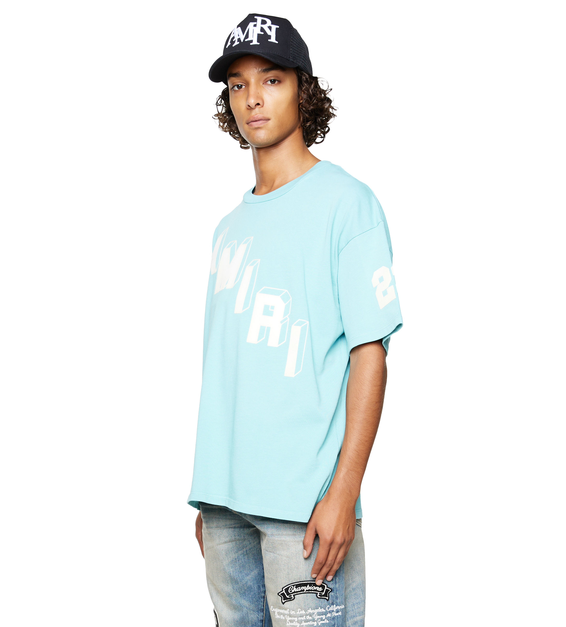 Amiri Men's Flocked Hockey Skater T-Shirt