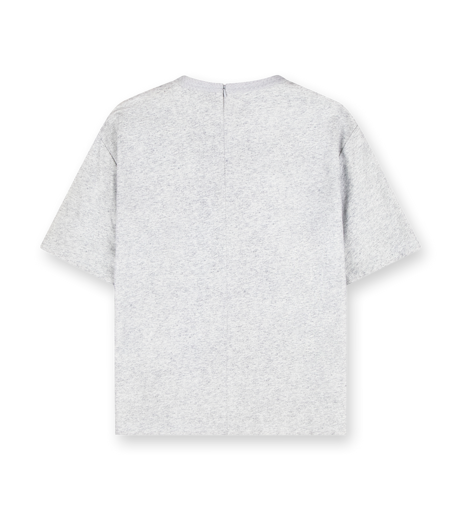 Relaxed Fit Printed Leather T-Shirt Grey