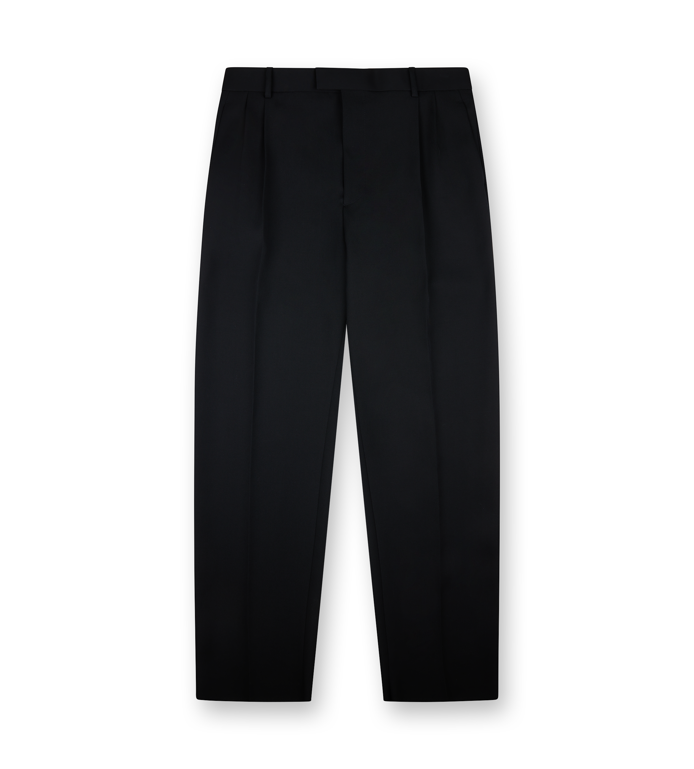 Creased Wool Trousers Black