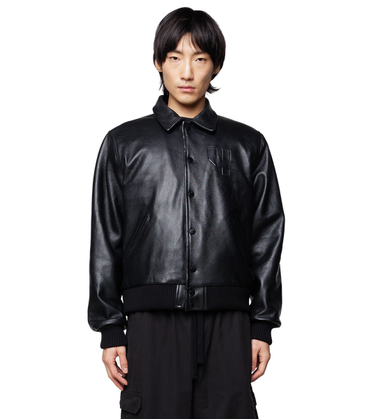 Leather Varsity Jacket All Black – FOUR Amsterdam