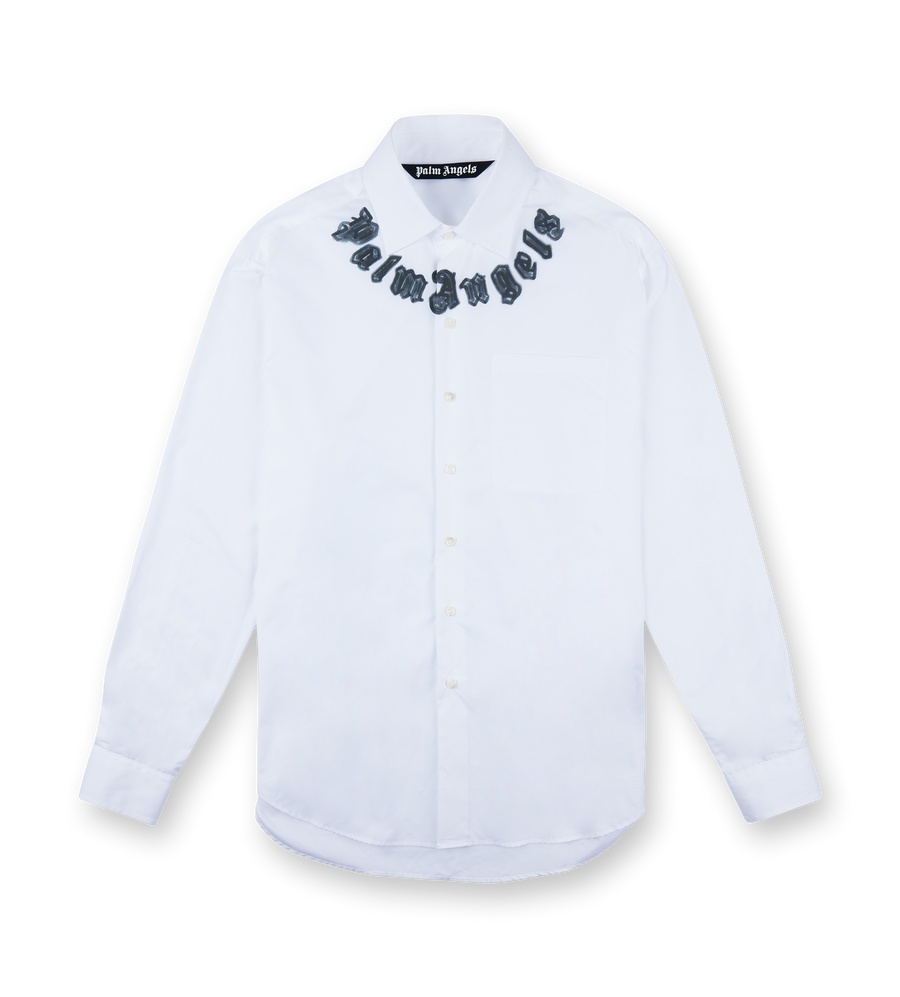 Neck Logo Classic Shirt White