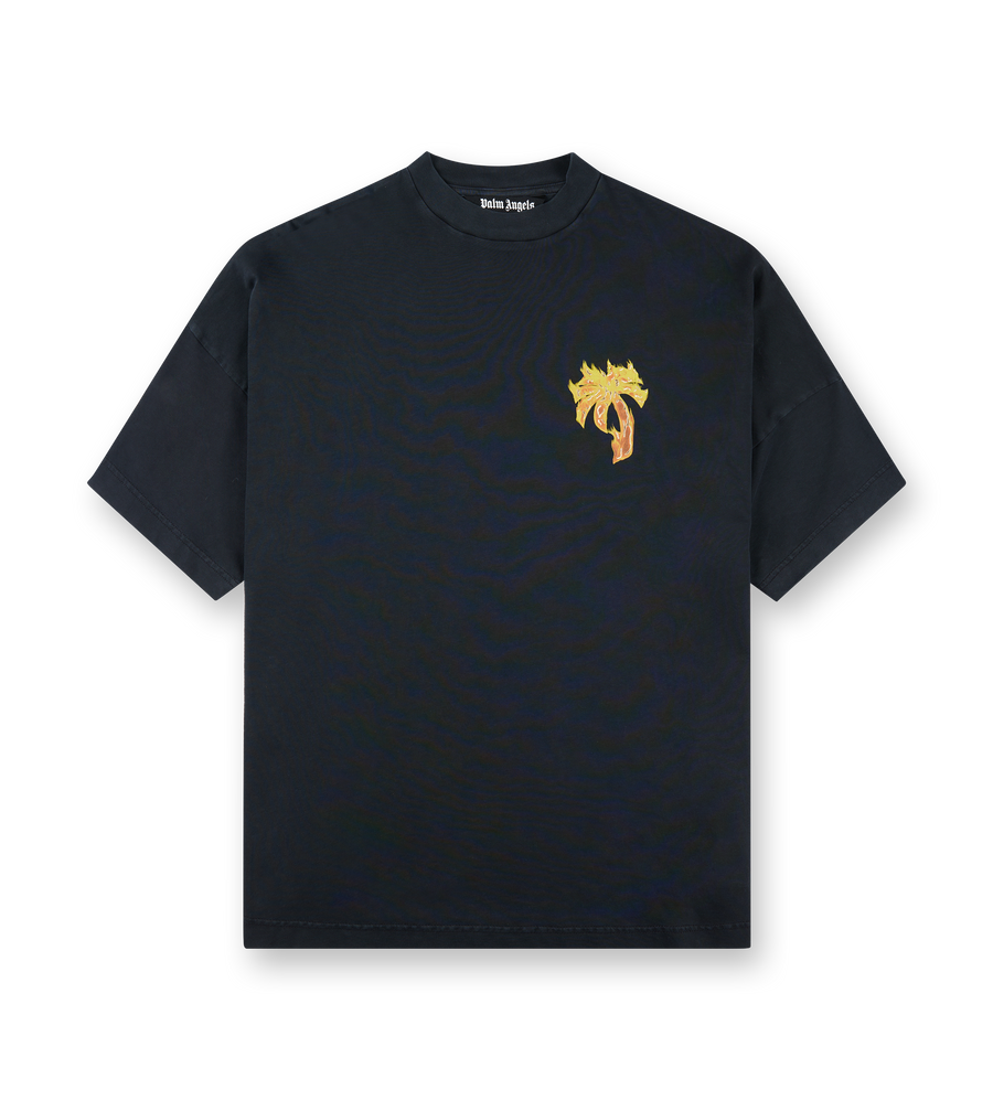 Burning Palm Tee Black