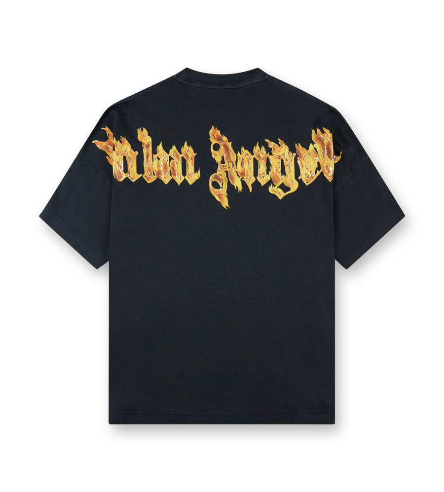 Burning Palm Tee Black