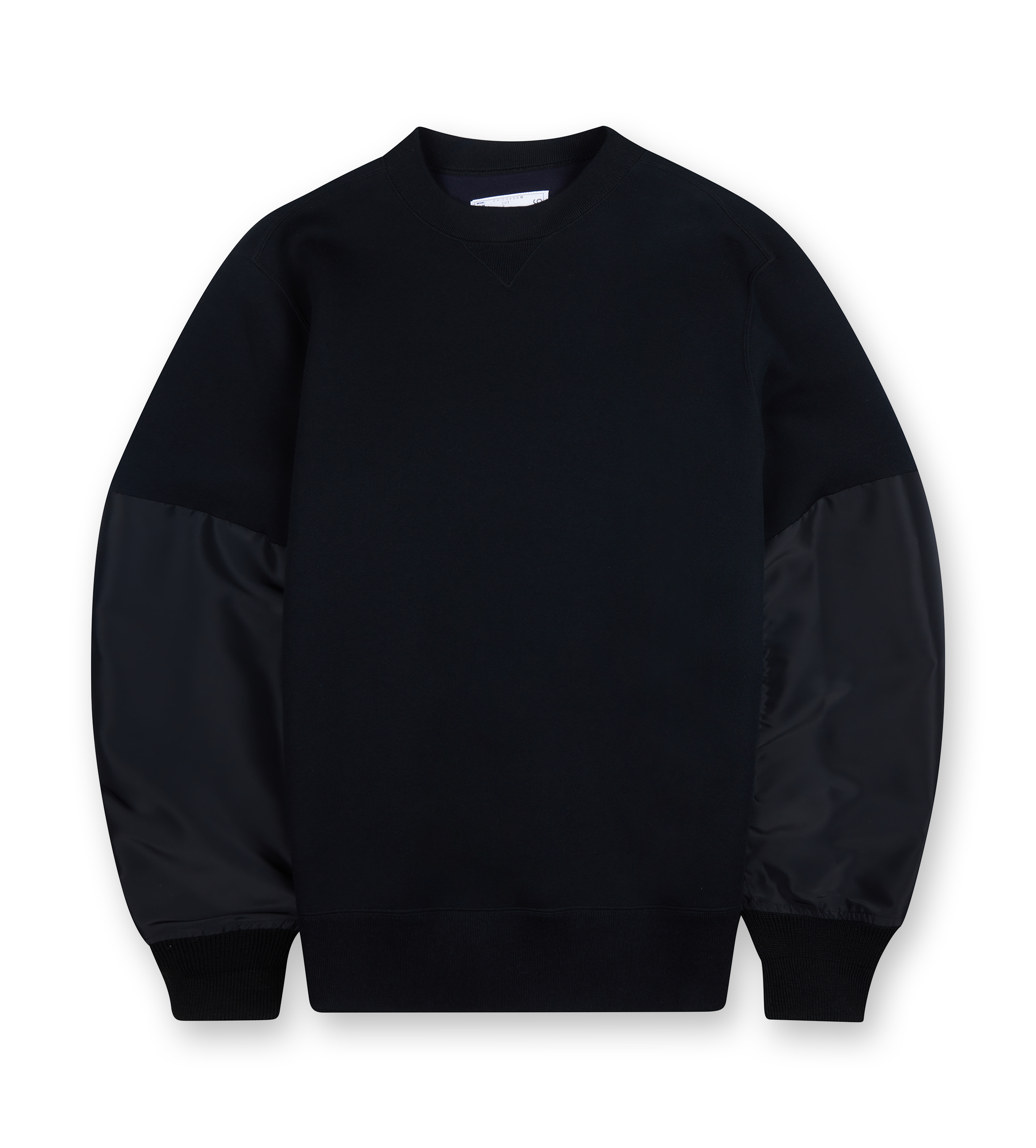 Nylon Twill x Sponge Sweat Pullover Black