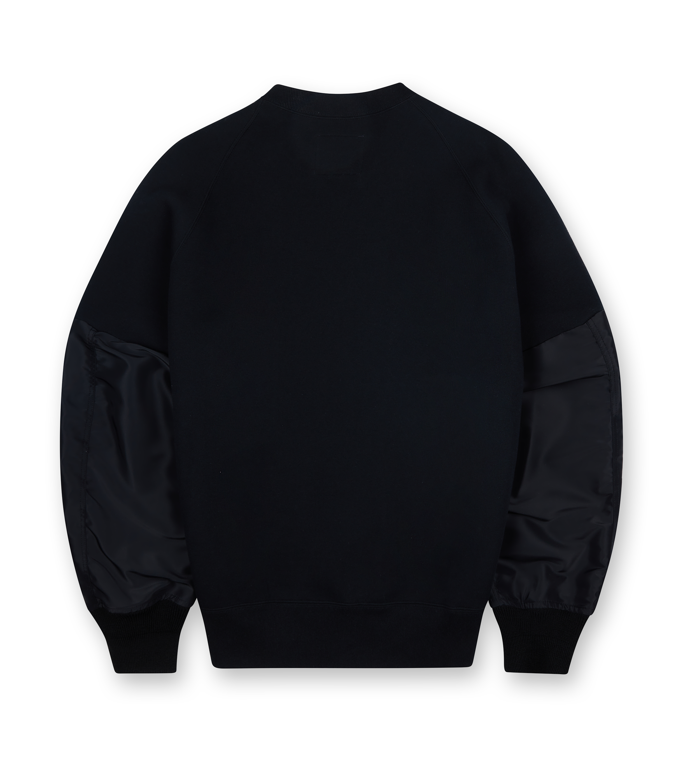 Nylon Twill x Sponge Sweat Pullover Black