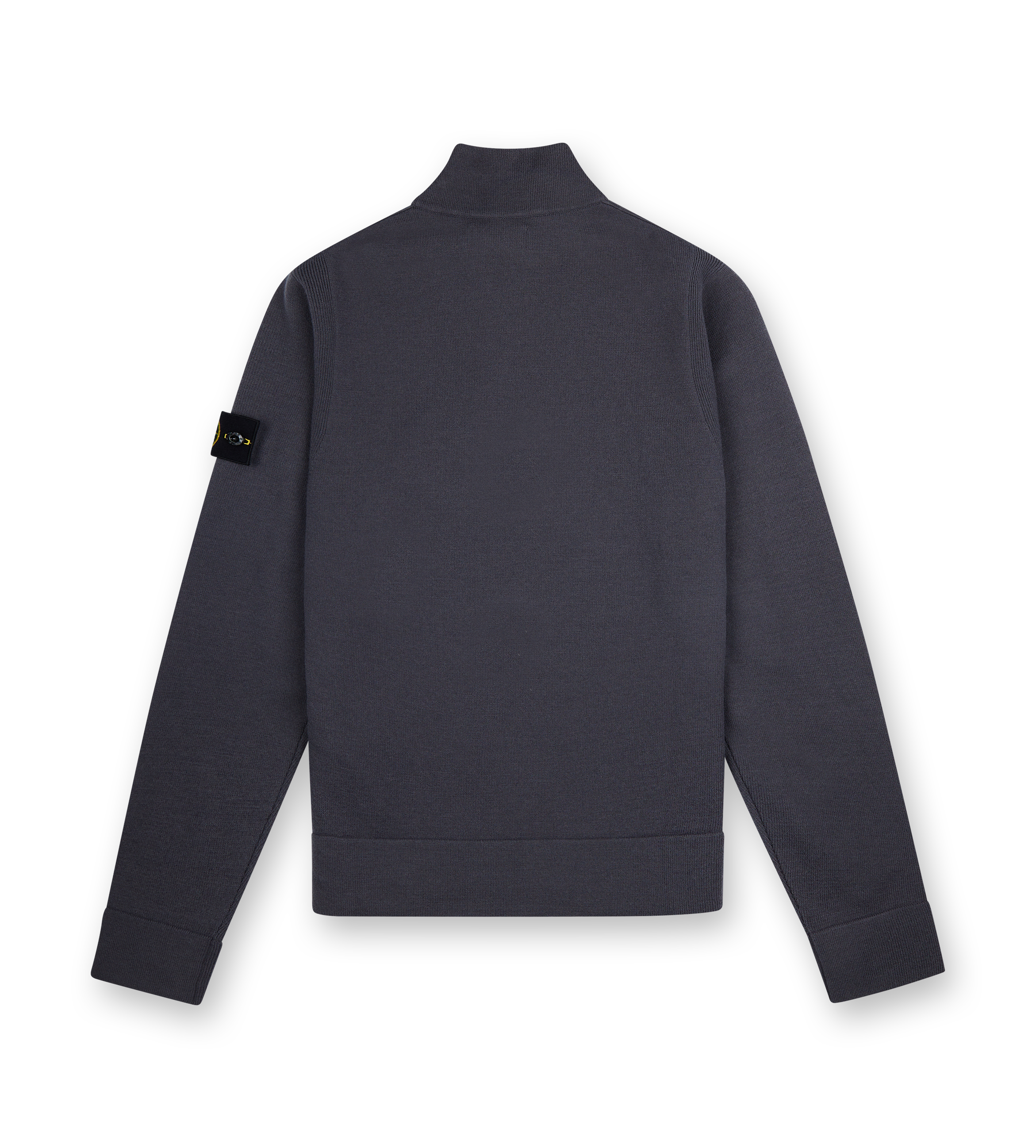 Knitted Half-Zip Lead Grey