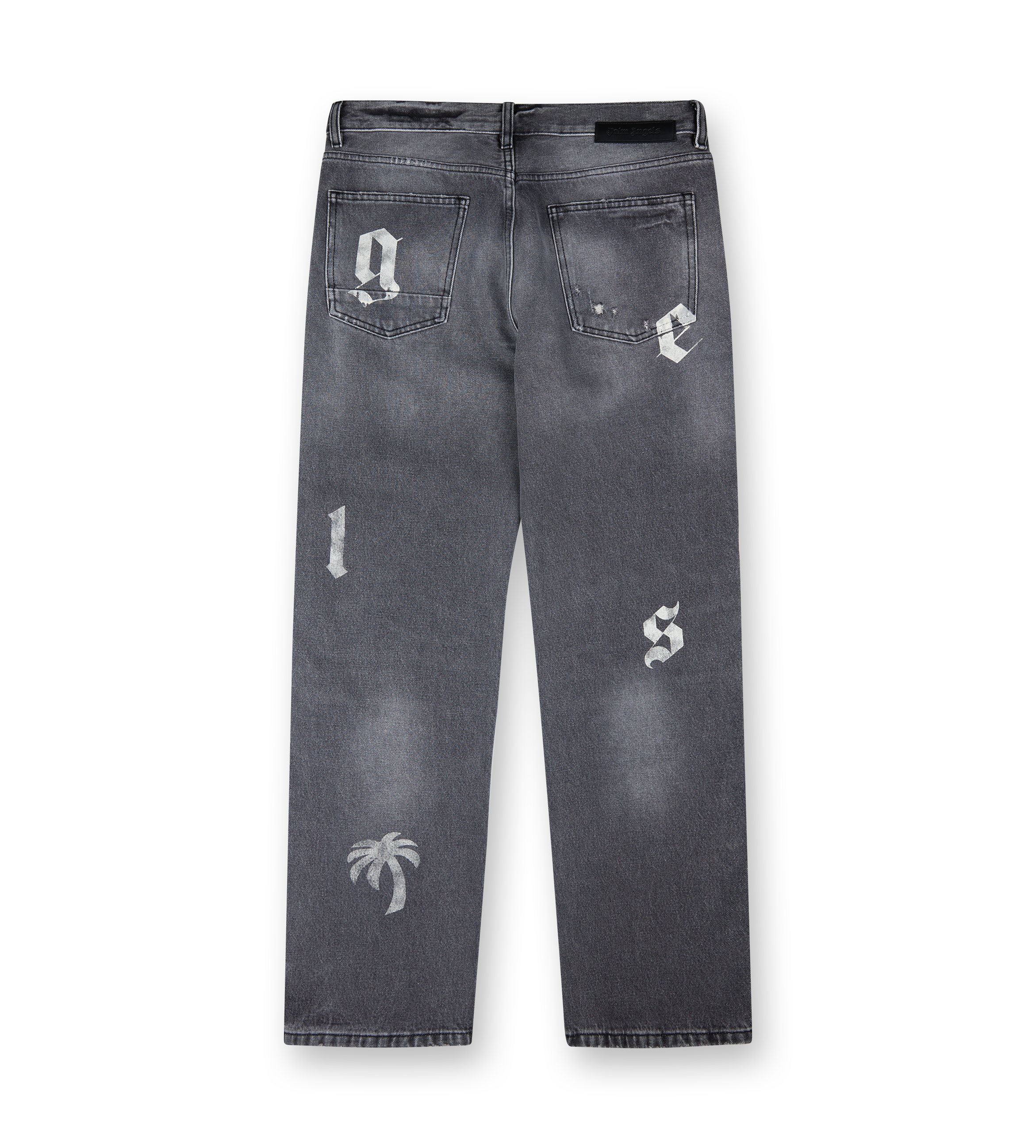 Logo Letters Jeans Black