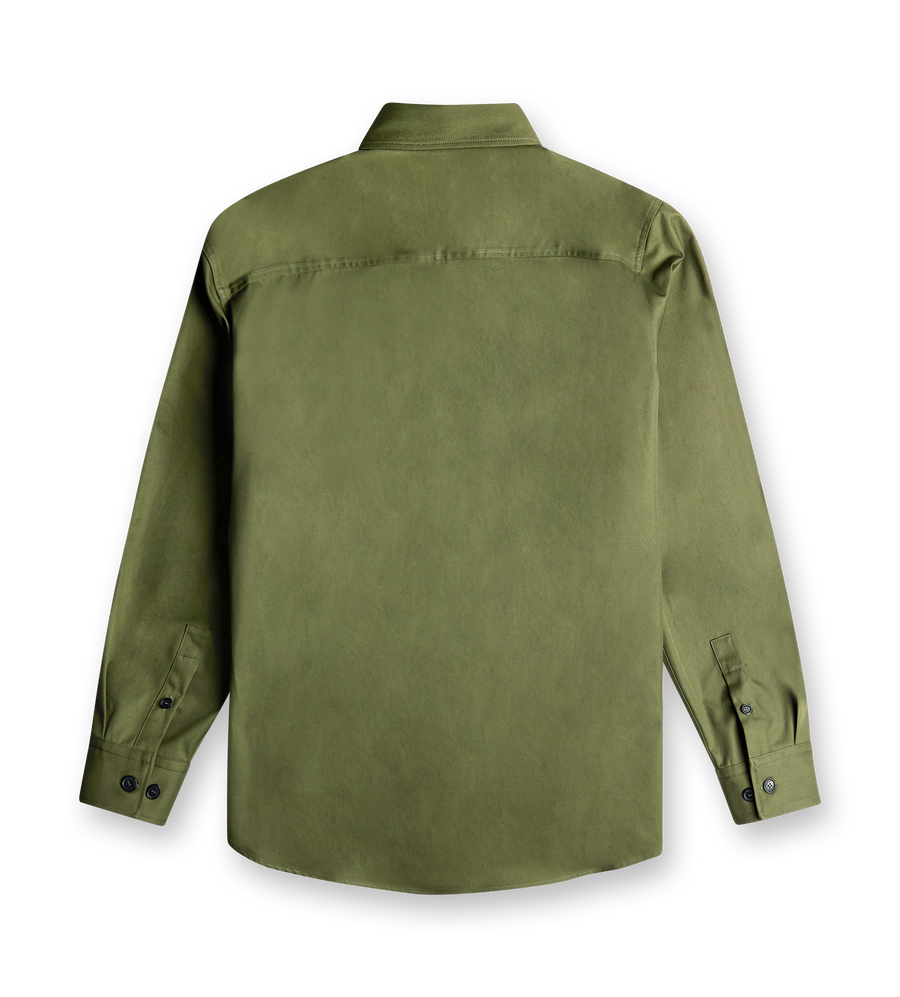 Military Green Cotton Overshirt