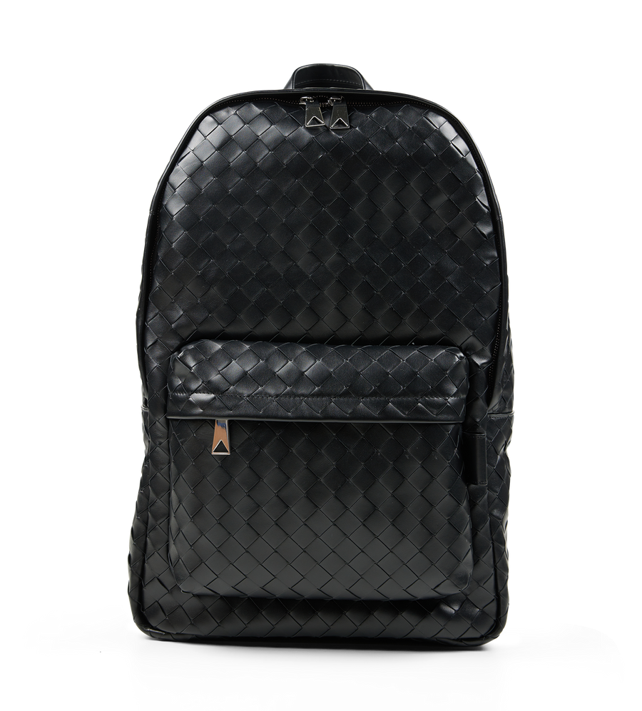 Medium Intrecciato Backpack Black Silver