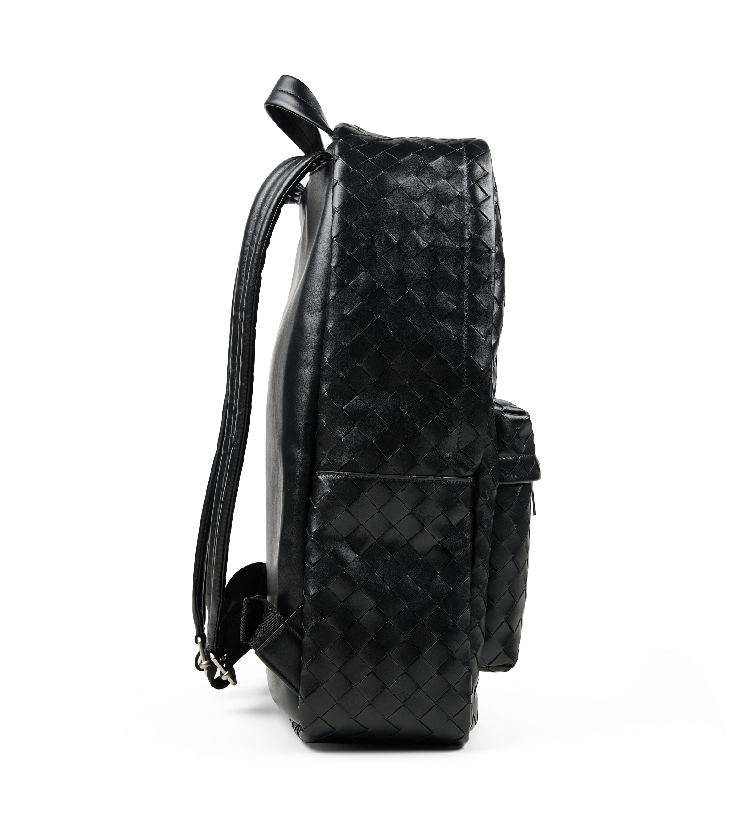 Medium Intrecciato Backpack Black Silver