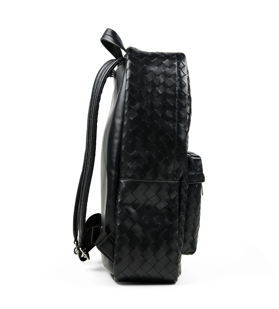 Medium Intrecciato Backpack Black Silver