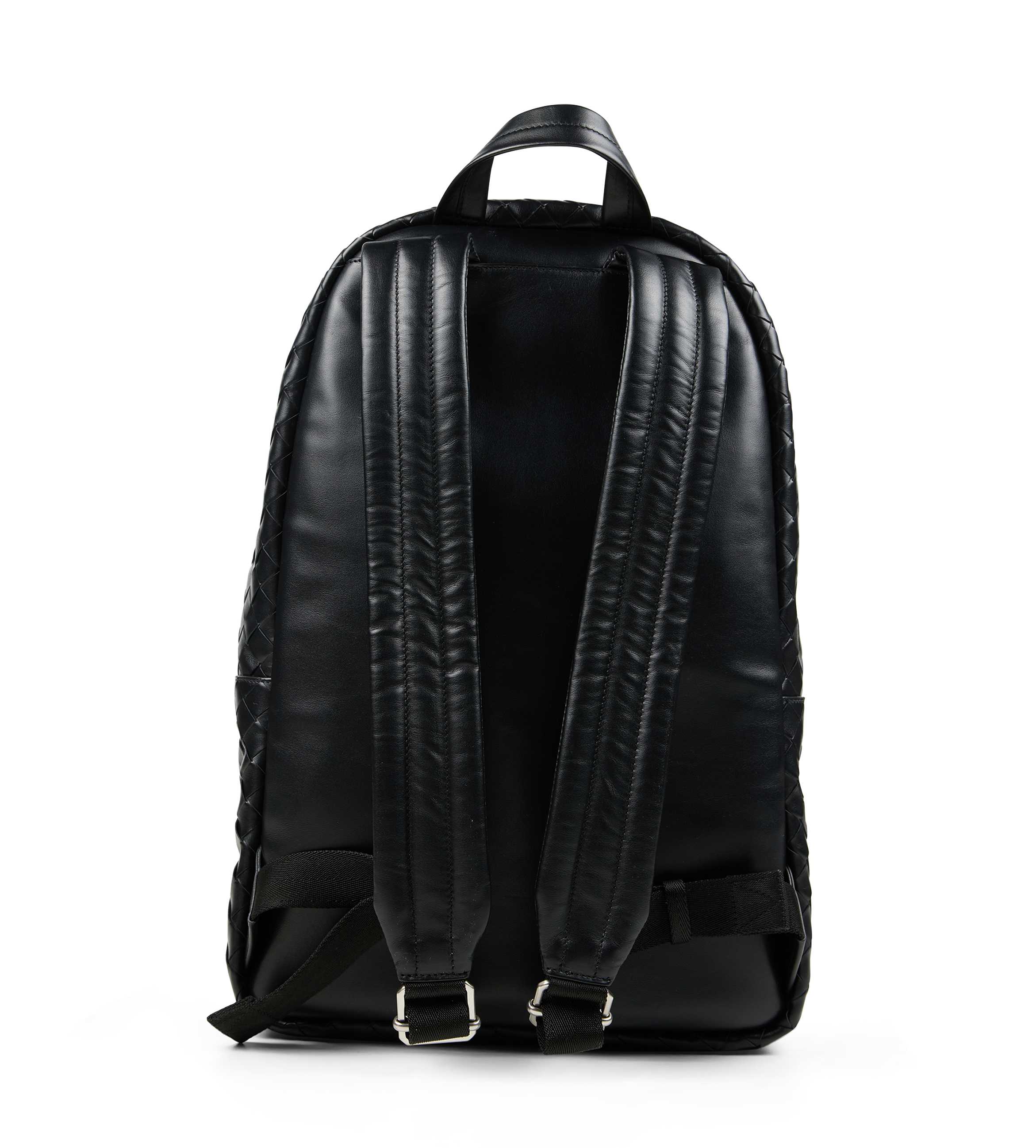 Medium Intrecciato Backpack Black Silver