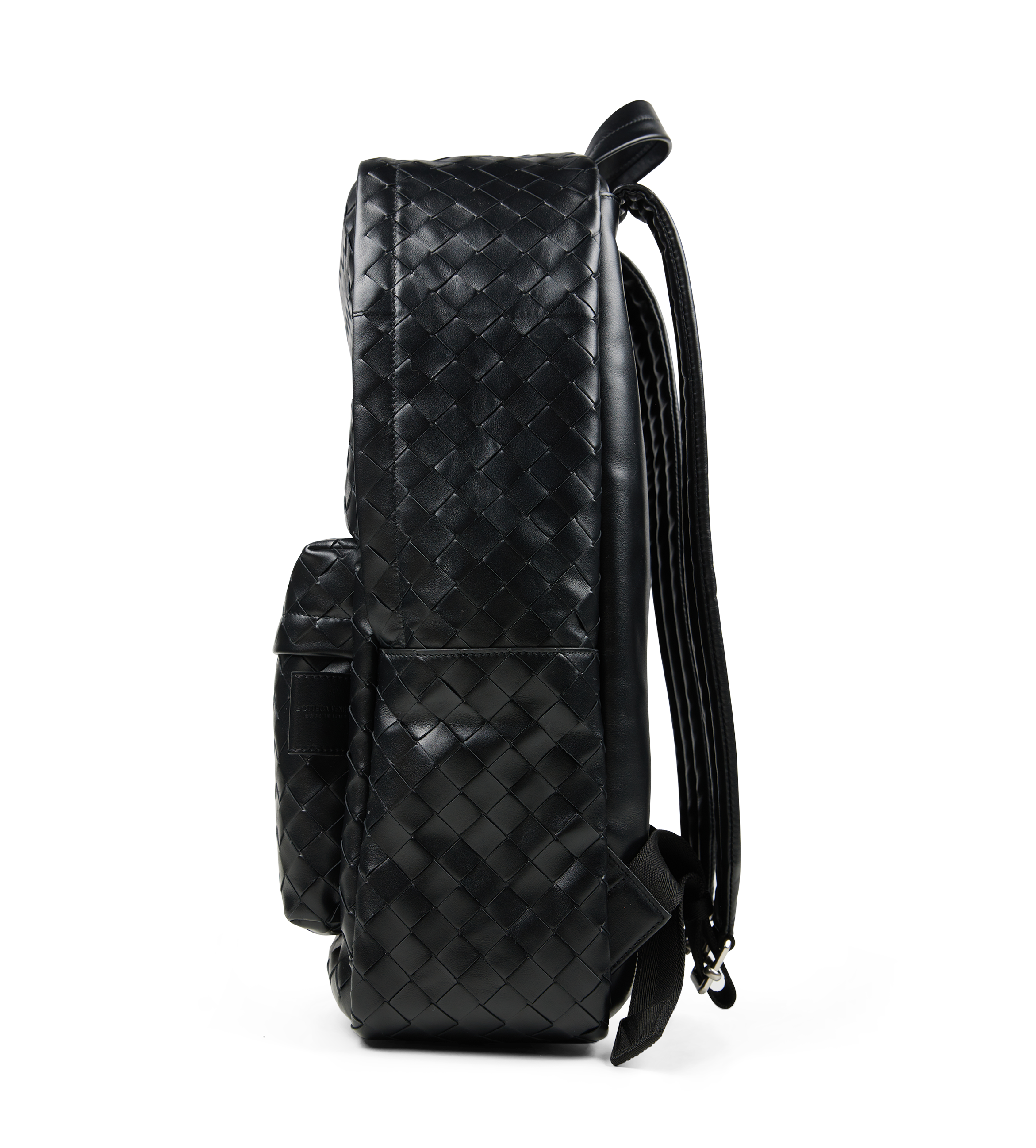 Medium Intrecciato Backpack Black Silver