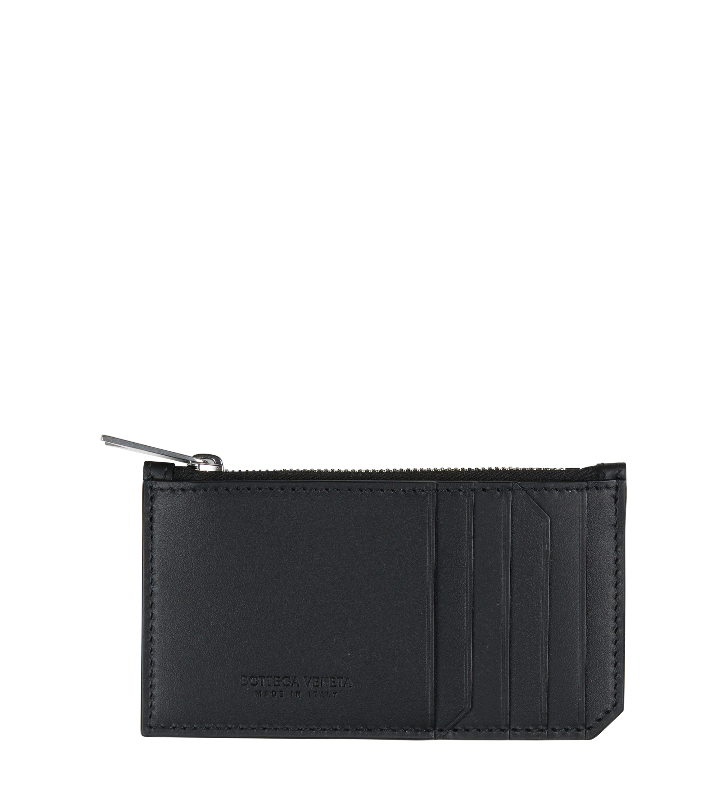 Intrecciato Piccolo Zipped Card Case Black