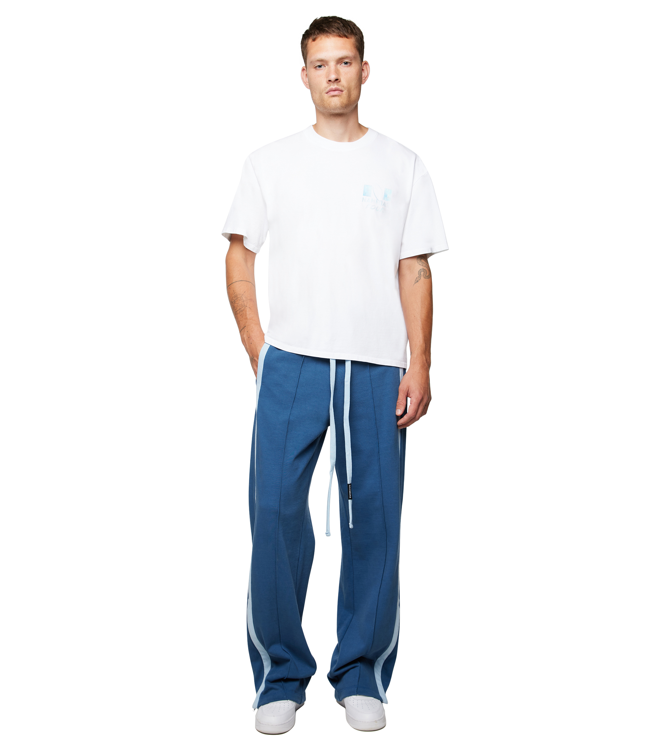 Nahmias x FOUR Logo Ring Heavy Cotton Trackpants Blue