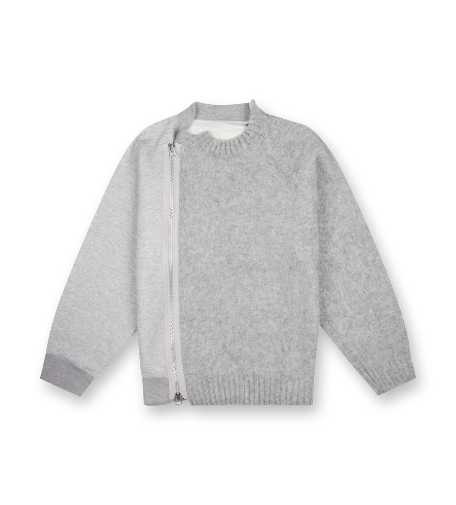 Knit Blouson Light Gray