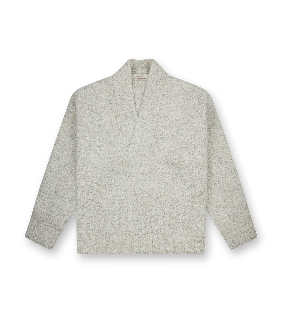 Wool Mohair V-neck Sweater White