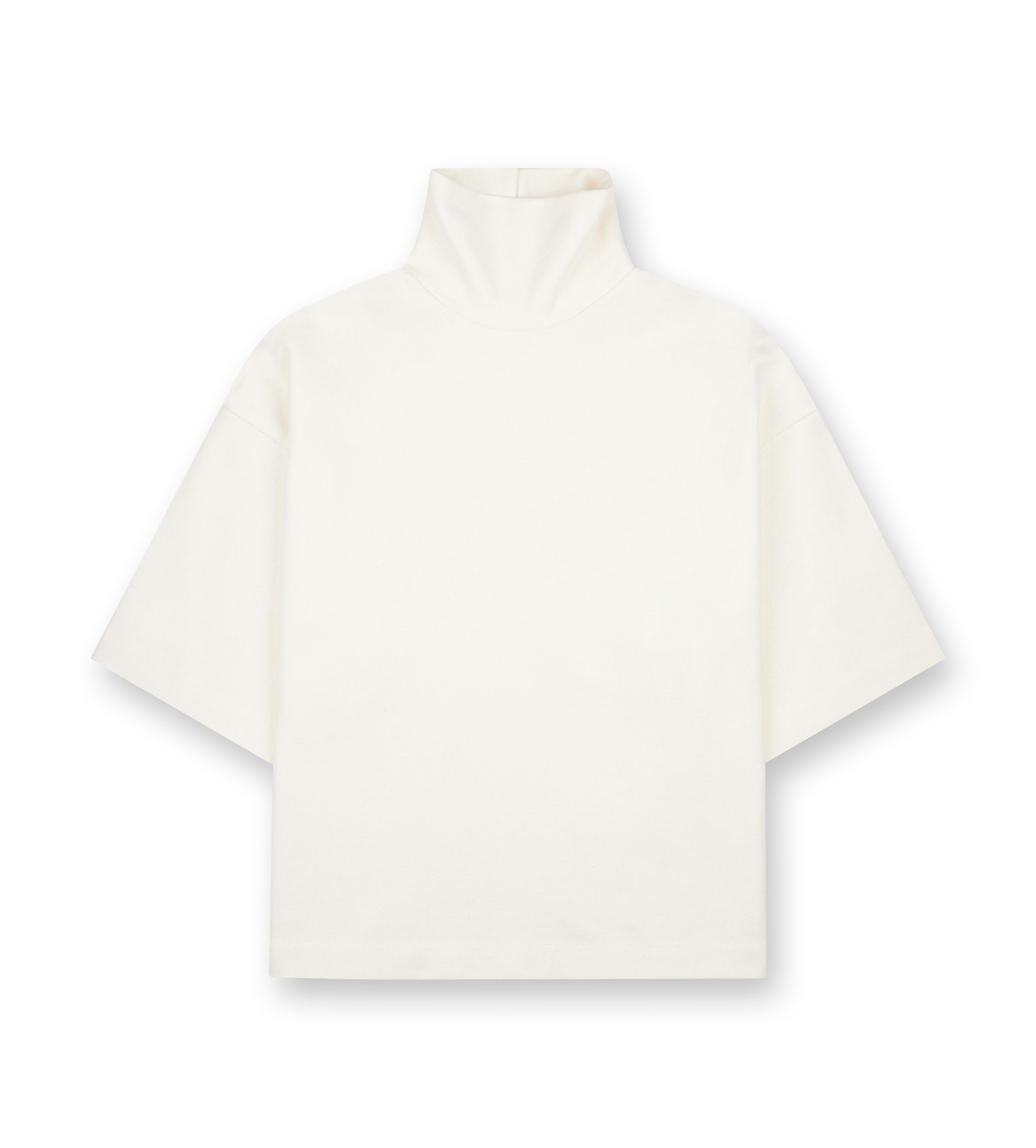 Cotton Wool High Neck Shirt Cream