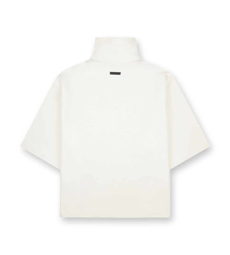 Cotton Wool High Neck Shirt Cream