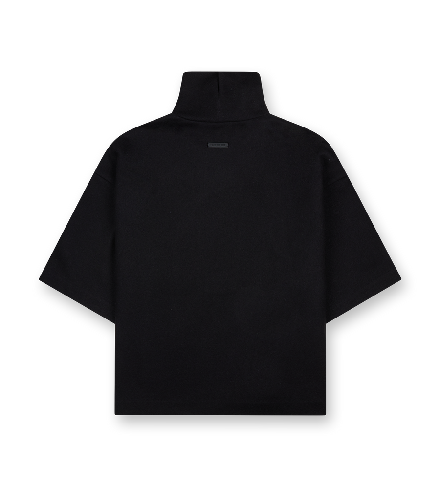 Cotton Wool High Neck Shirt Black