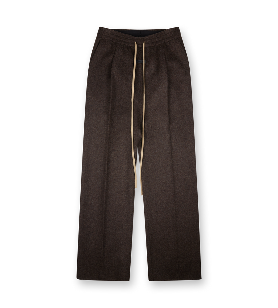 Brushed Wool Cashmere Wide Leg Pants Mocha