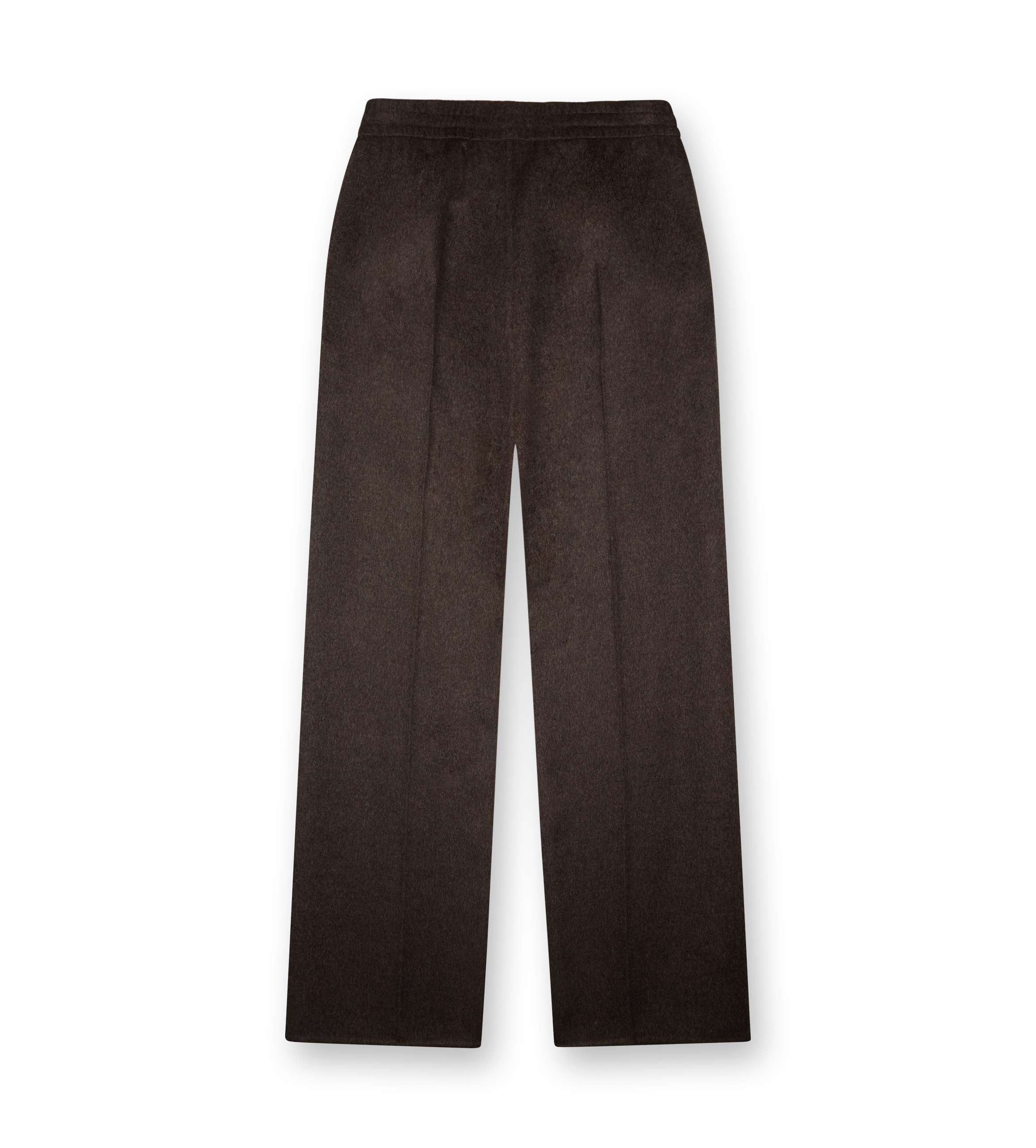 Brushed Wool Cashmere Wide Leg Pants Mocha