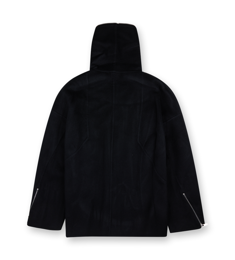 Double-Faced Cocoon Zip-up Black