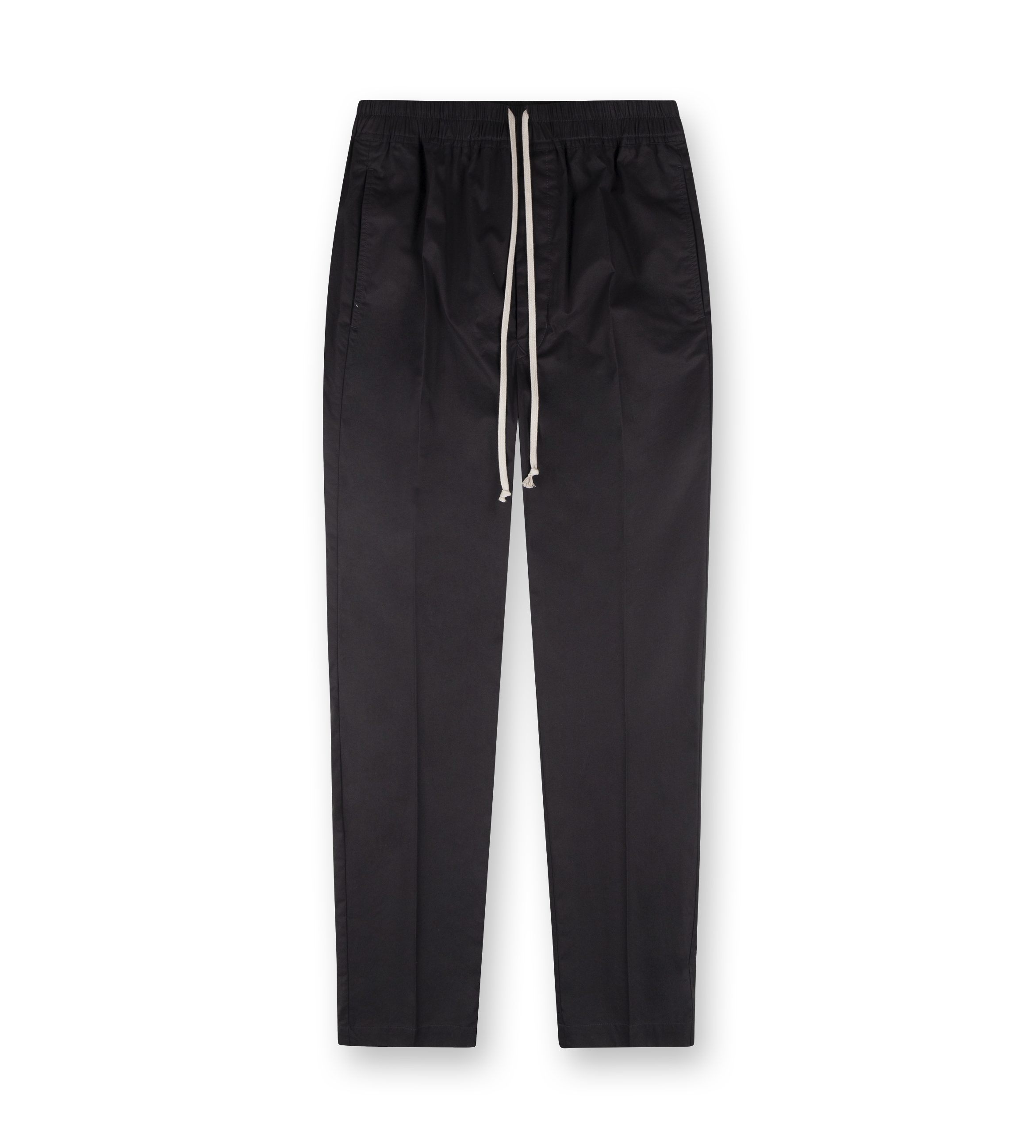 Cotton Drawstring Slim Long Pants Black