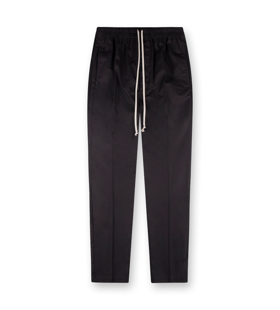 Cotton Drawstring Slim Long Pants Black