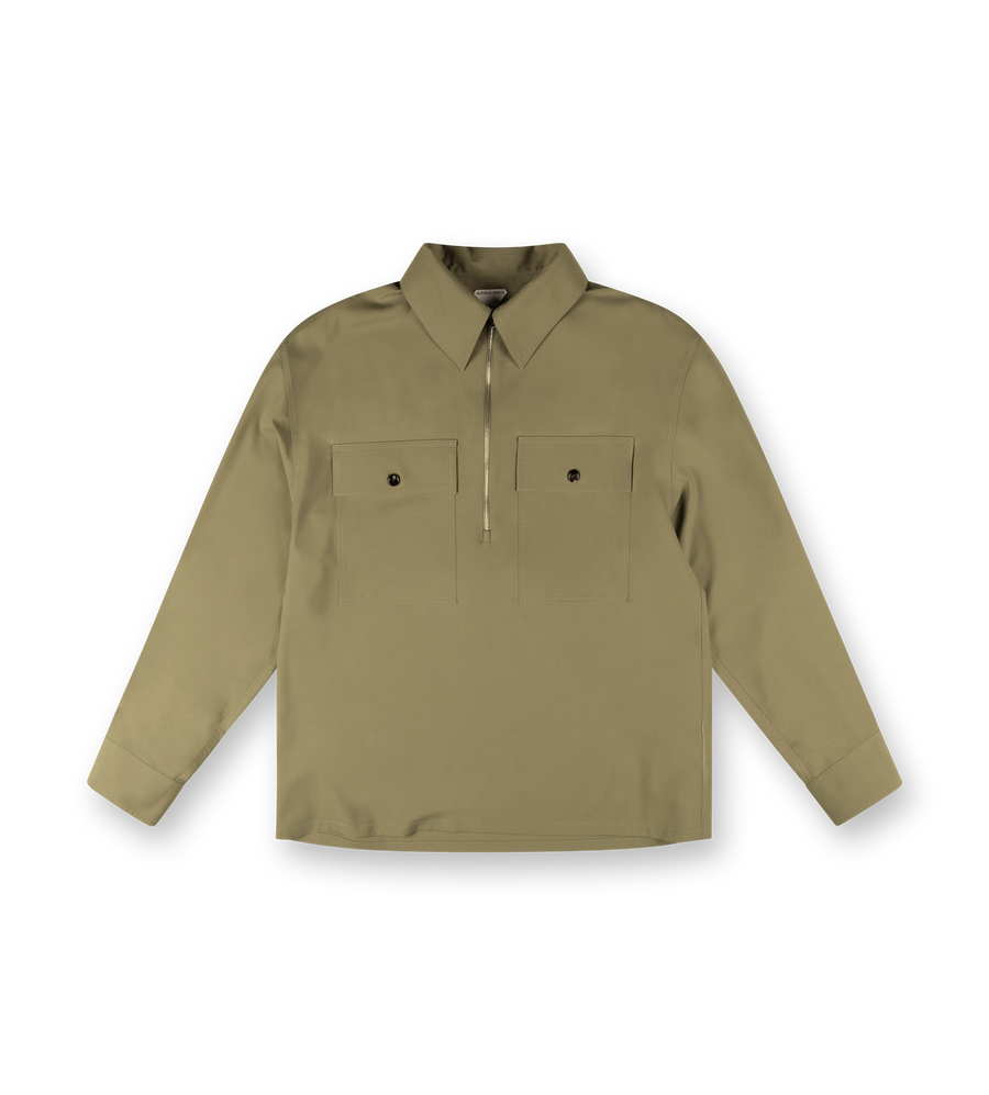 Half Zip-Up Shirt Algae