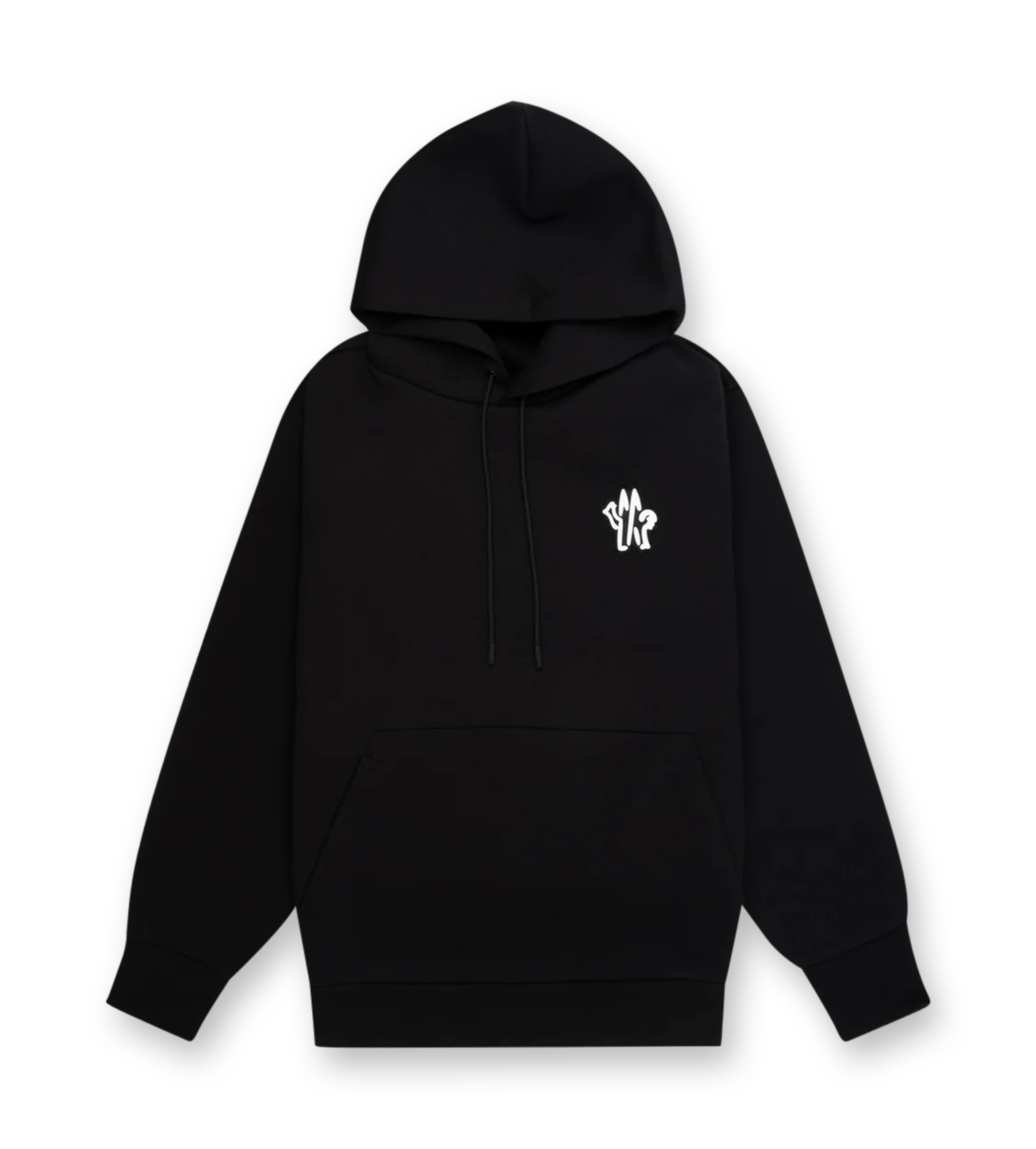 Logo Patch Neoprene Hoodie Black