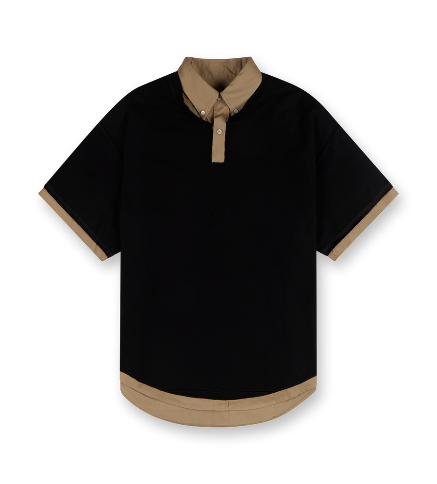 Polo Shirt Black and Camel