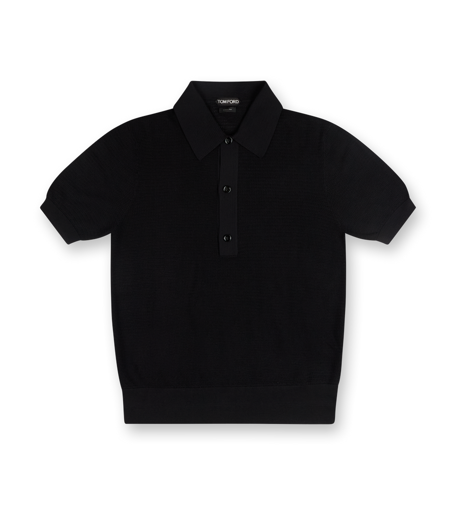 Knitted Polo Shirt Black