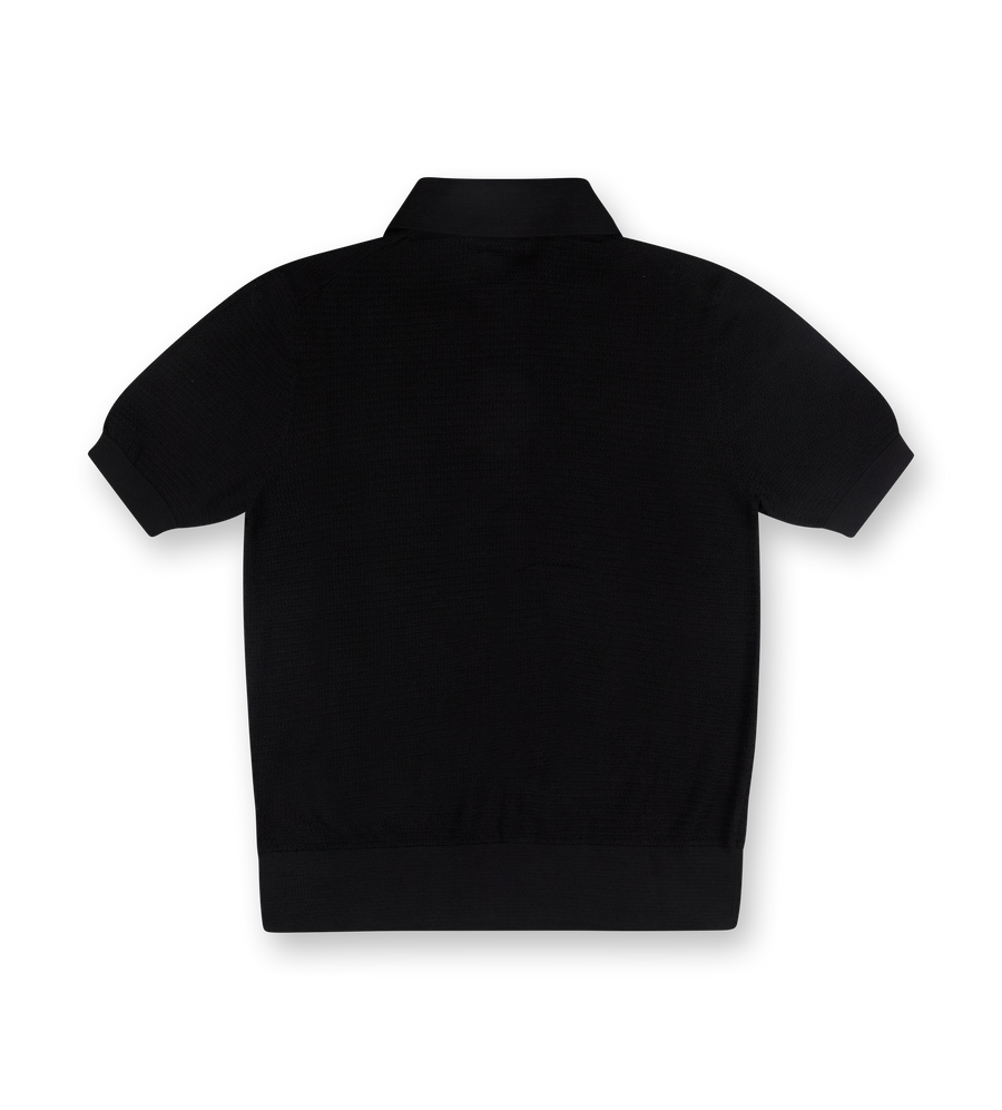 Knitted Polo Shirt Black