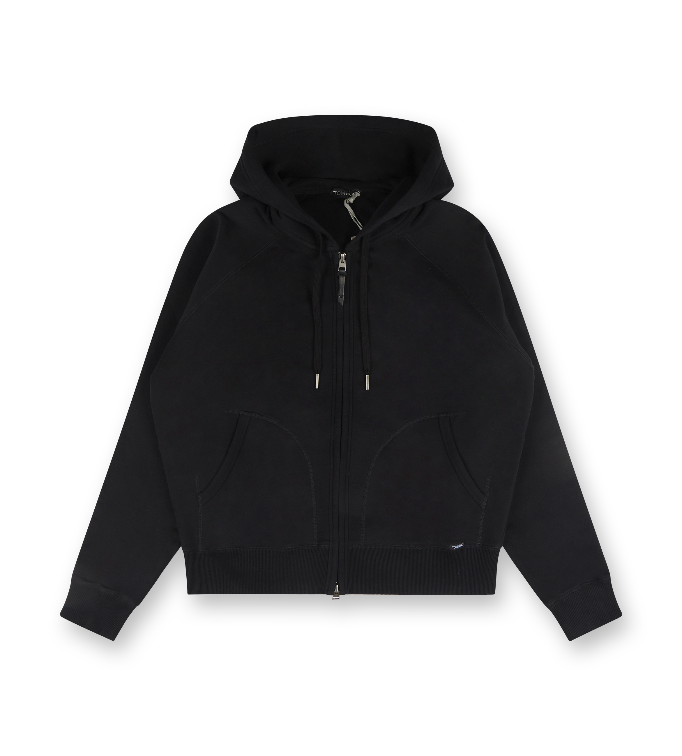 Cut and Sewn Zip Hoodie THR Black