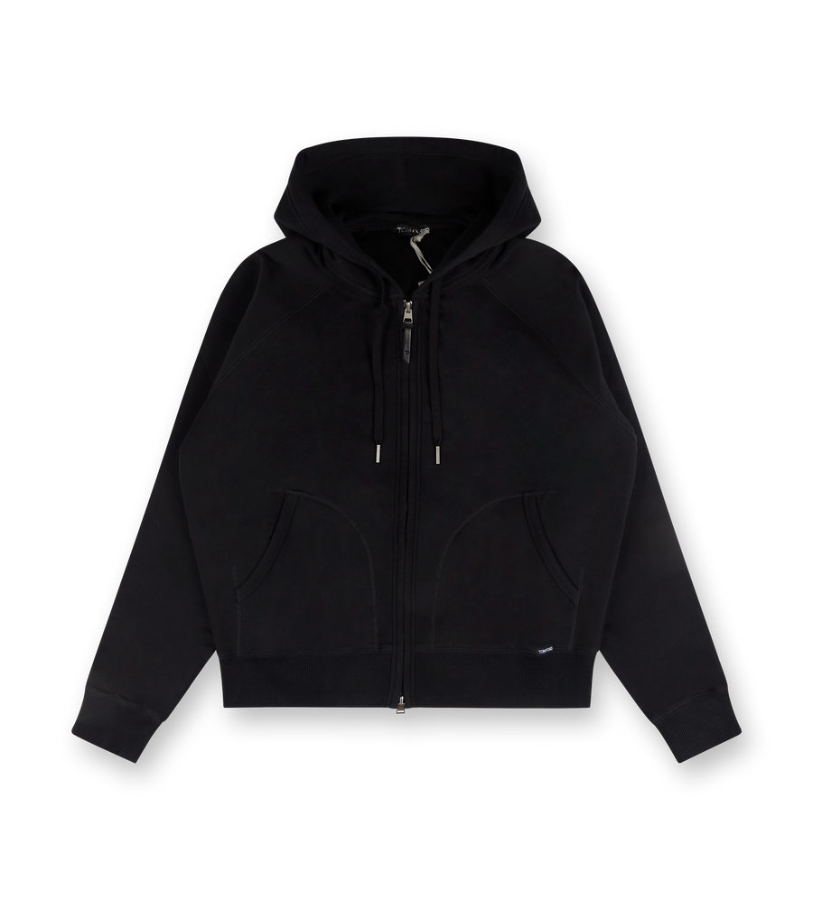 Cut and Sewn Zip Hoodie THR Black