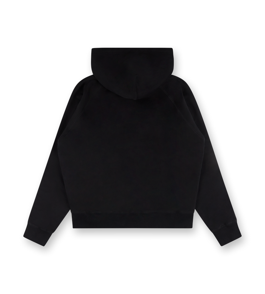 Cut and Sewn Zip Hoodie THR Black