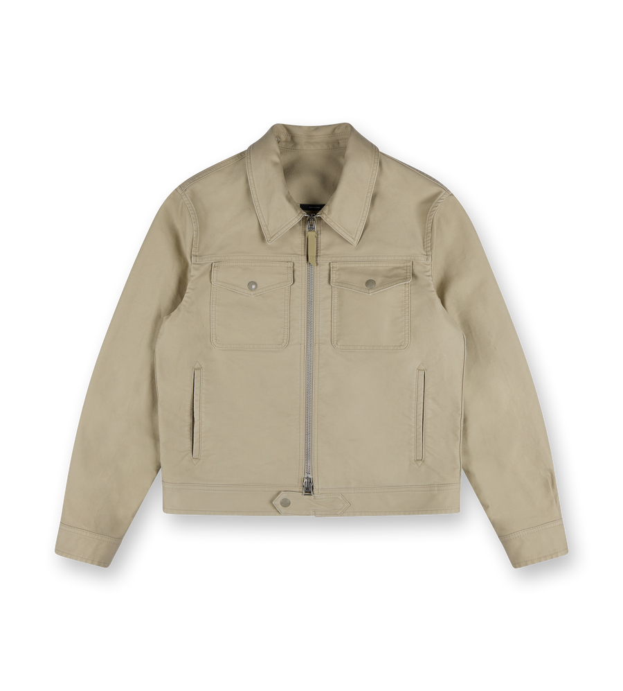 Cotton-Twill Jack Blouson Sand