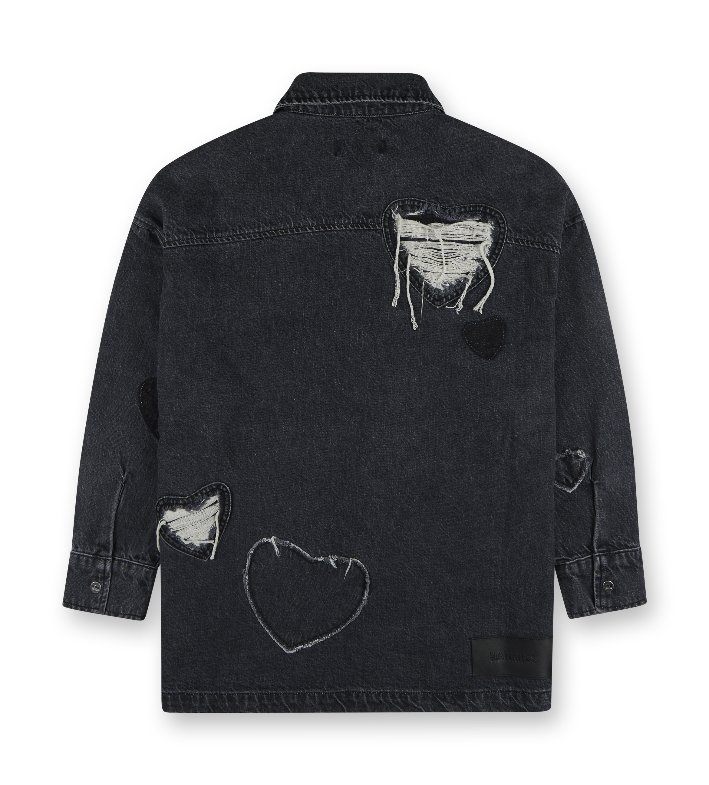 Heart Patchwork Shirt Black